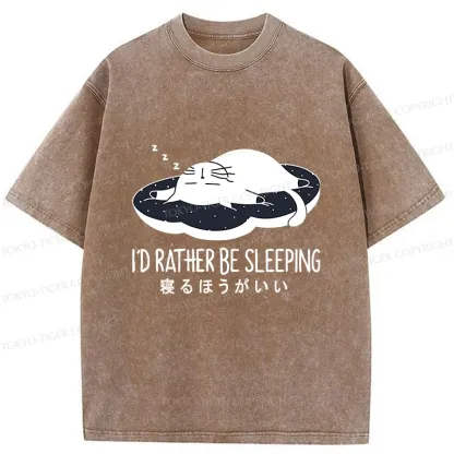 Tokyo-Tiger I'd Rather Sleep Washed T-Shirt