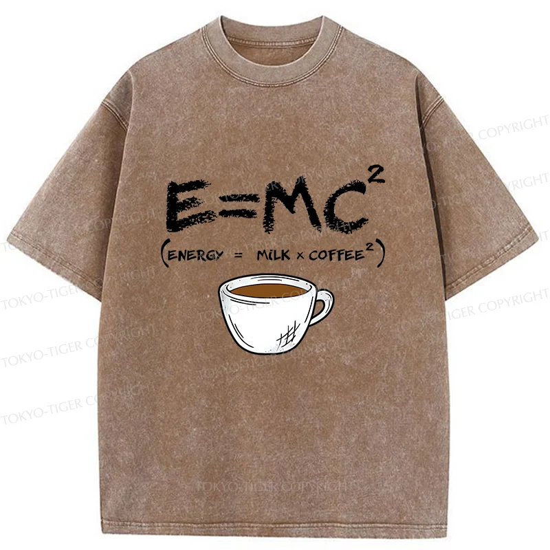 Tokyo-Tiger Coffee Formula Funny Washed T-Shirt