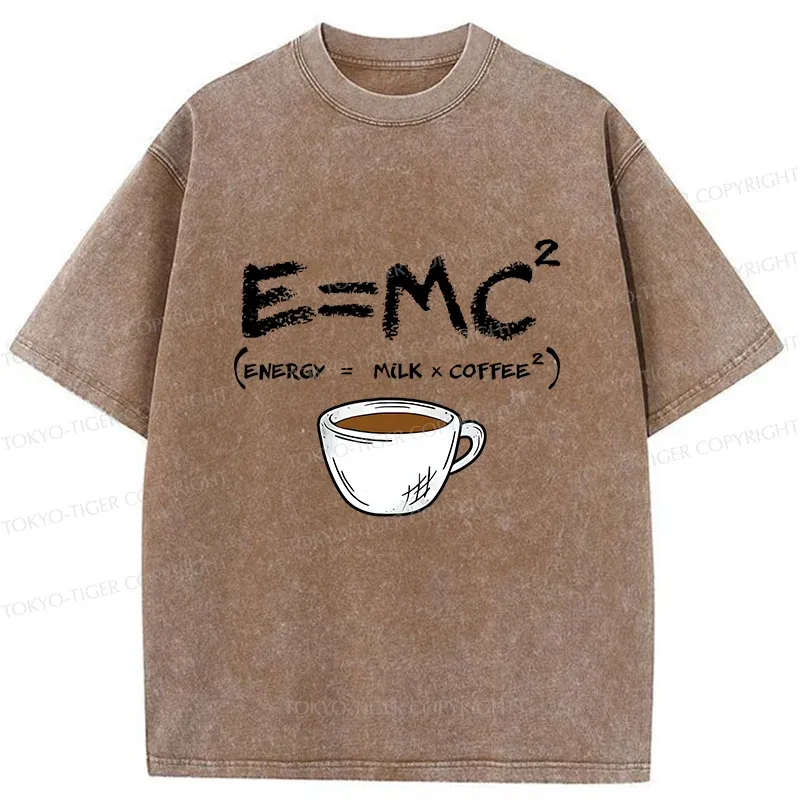 Tokyo-Tiger Coffee Formula Funny Washed T-Shirt