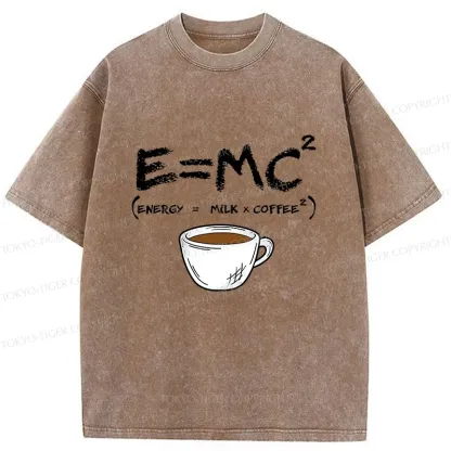Tokyo-Tiger Coffee Formula Funny Washed T-Shirt