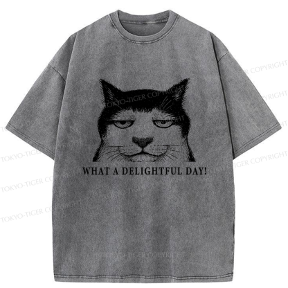 Tokyo-Tiger The World-Weary Cat Washed T-Shirt