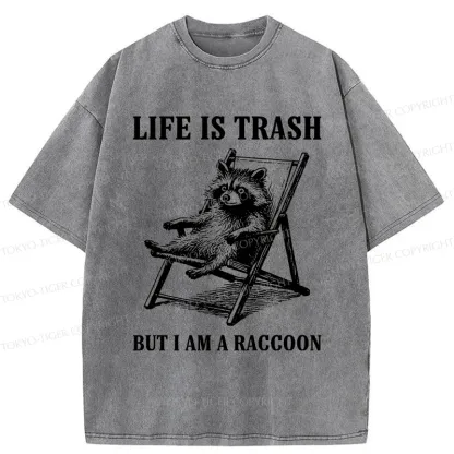 Tokyo-Tiger Raccoons Love Trash Washed T-Shirt