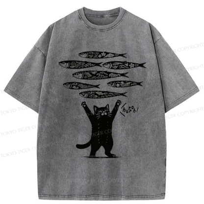 Tokyo-Tiger The Lucky Cat Washed T-Shirt