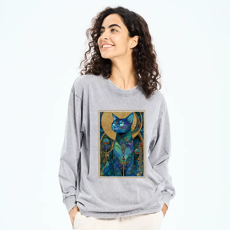 Tokyo-Tiger The Cat’s Plan To Rule Them All Washed Long Sleeve T-Shirt