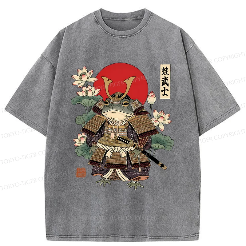 Tokyo-Tiger Traditional Frog Samurai Washed T-Shirt