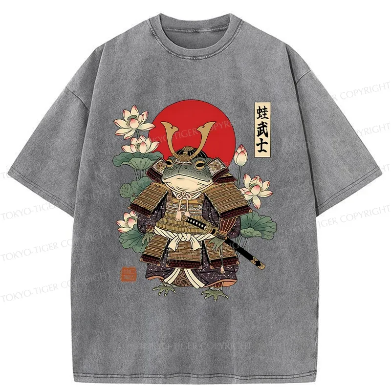 Tokyo-Tiger Traditional Frog Samurai Washed T-Shirt