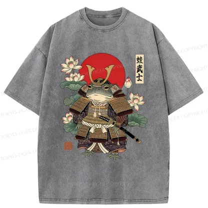 Tokyo-Tiger Traditional Frog Samurai Washed T-Shirt