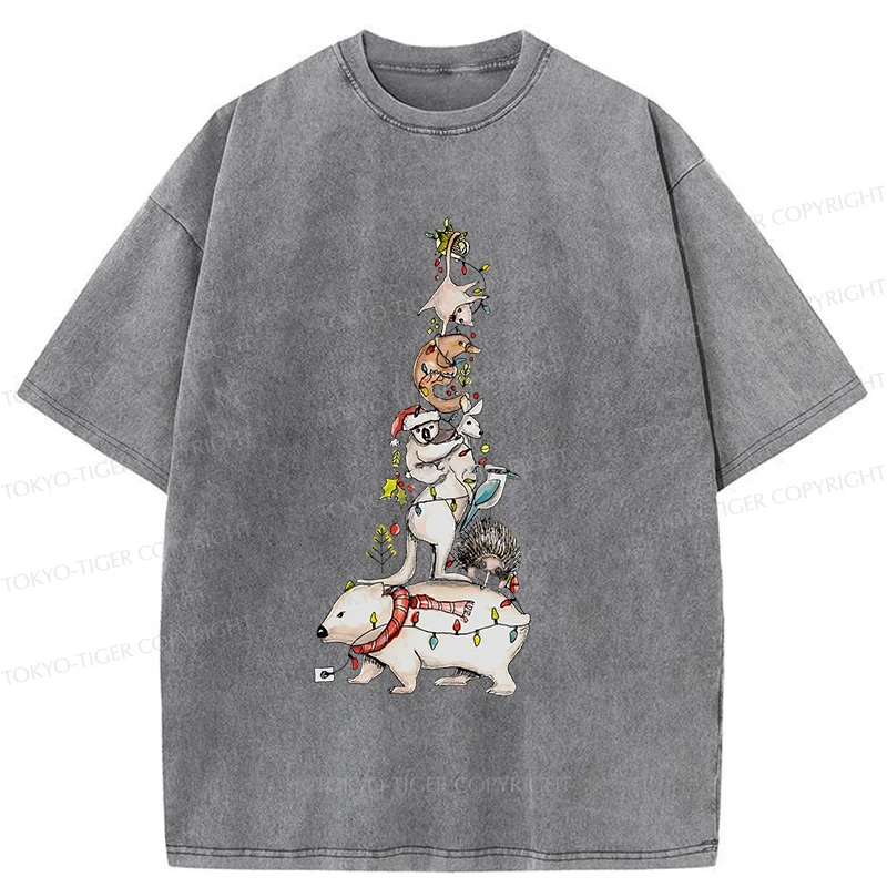 Tokyo-Tiger Australian Christmas Tree Washed T-Shirt