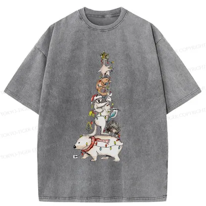 Tokyo-Tiger Australian Christmas Tree Washed T-Shirt