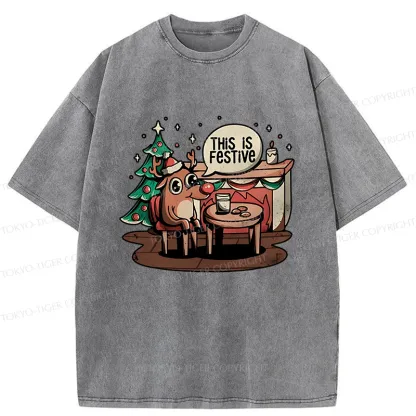 Tokyo-Tiger Rudolph Christmas Eve Washed T-Shirt