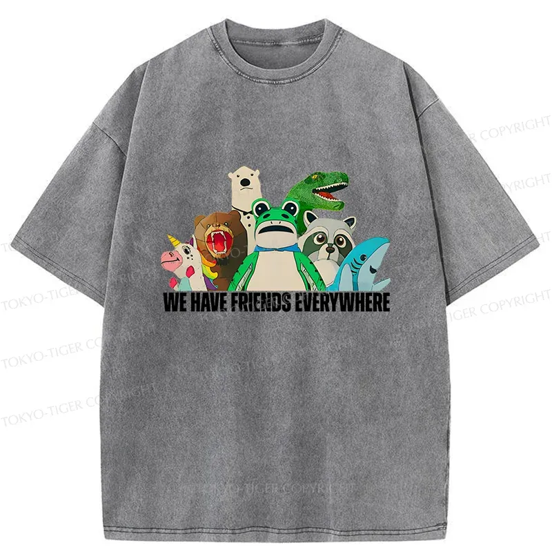Tokyo-Tiger Frog Doll Costume Washed T-Shirt