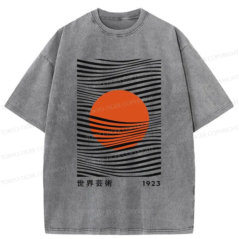 Tokyo-Tiger Minimalist Art Sun Washed T-Shirt