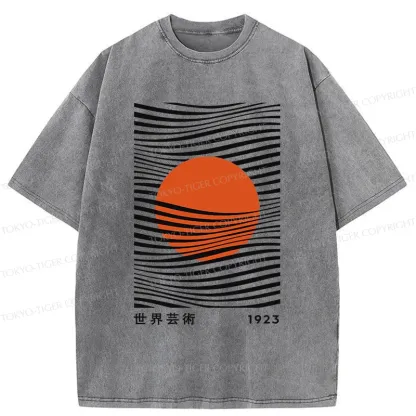 Tokyo-Tiger Minimalist Art Sun Washed T-Shirt