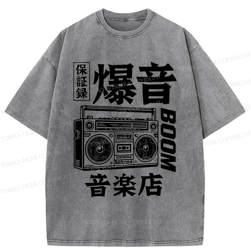 Tokyo-Tiger Retro Radio Washed T-Shirt