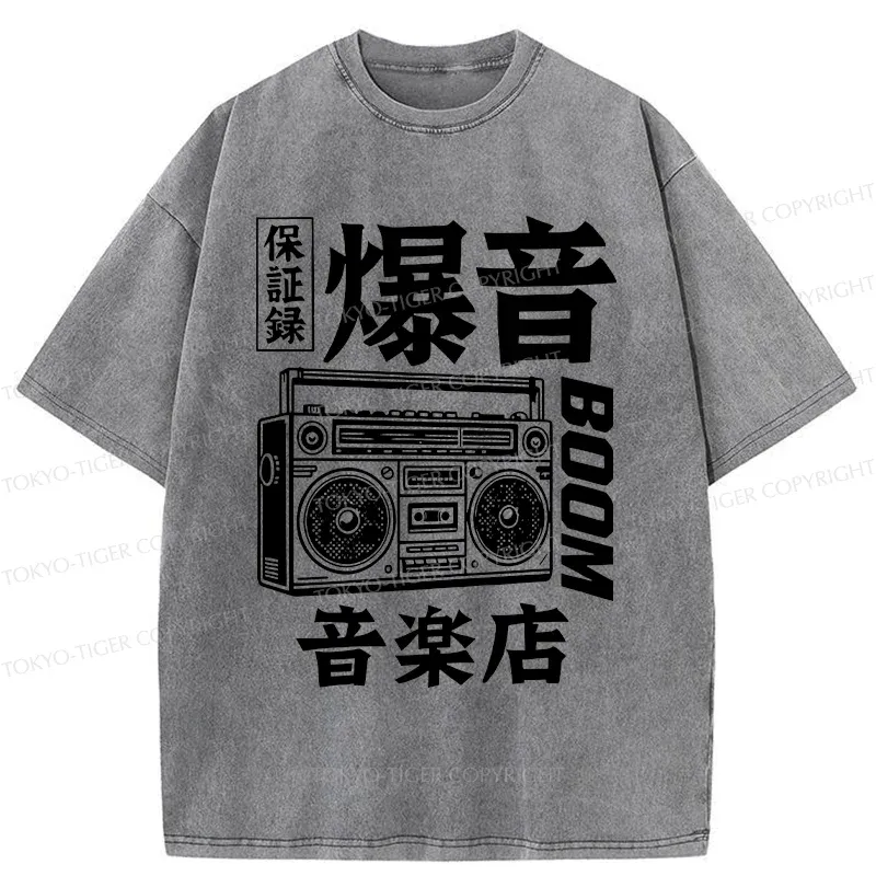 Tokyo-Tiger Retro Radio Washed T-Shirt