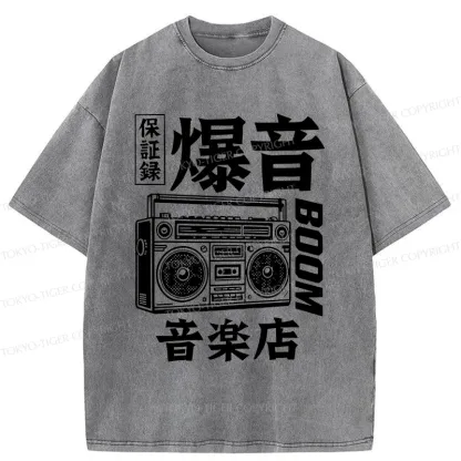 Tokyo-Tiger Retro Radio Washed T-Shirt