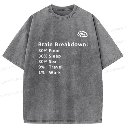 Tokyo-Tiger Brain Breakdown Washed T-Shirt