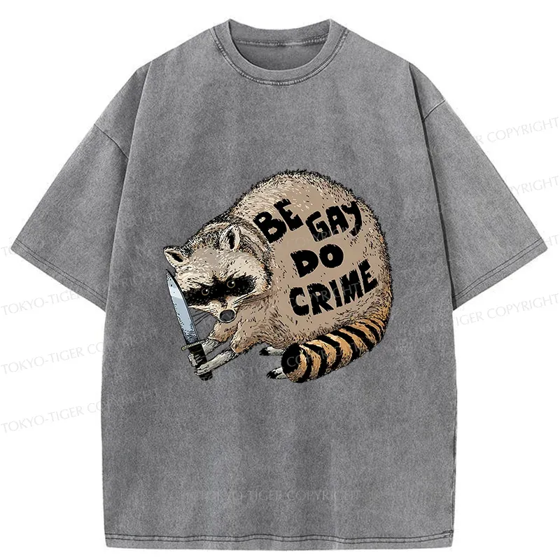 Tokyo-Tiger Criminal Raccoon Washed T-Shirt
