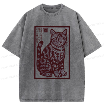 Tokyo-Tiger The Stamp Cat Washed T-Shirt