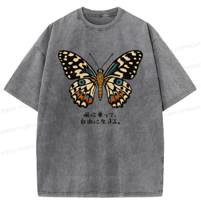 Tokyo-Tiger The Vintage Butterfly Washed T-Shirt