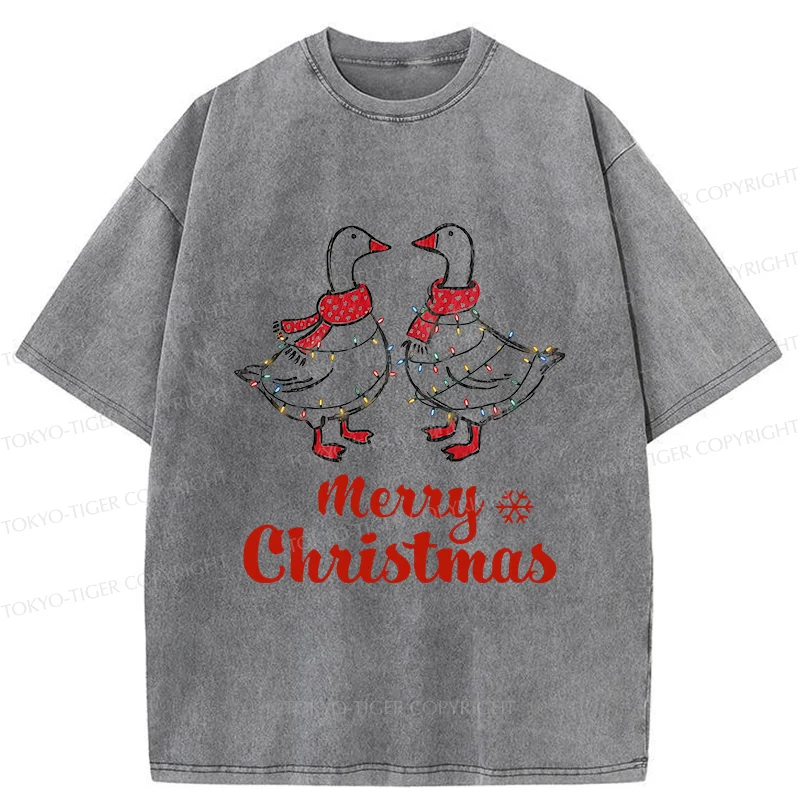 Tokyo-Tiger Christmas Goose Washed T-Shirt