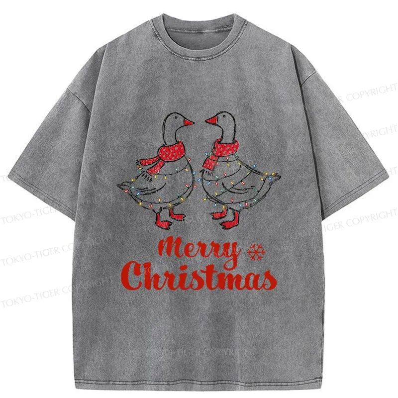 Tokyo-Tiger Christmas Goose Washed T-Shirt