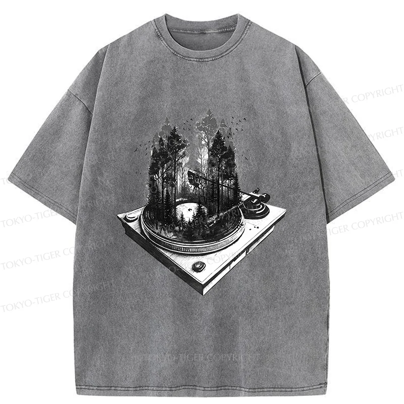 Tokyo-Tiger Music Forest Washed T-Shirt