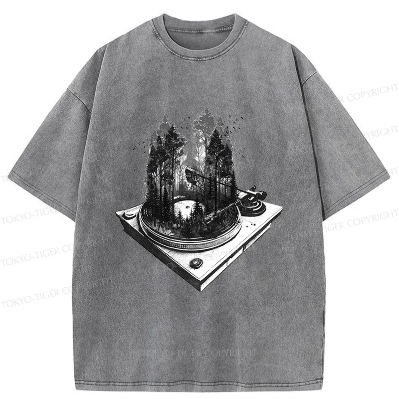 Tokyo-Tiger Music Forest Washed T-Shirt