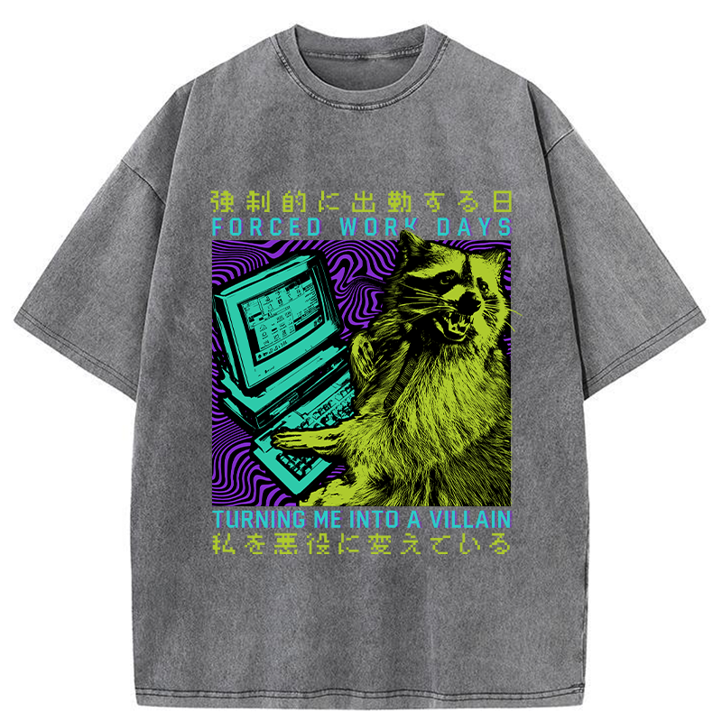 Tokyo-Tiger Work Made Me A Villain Washed T-Shirt