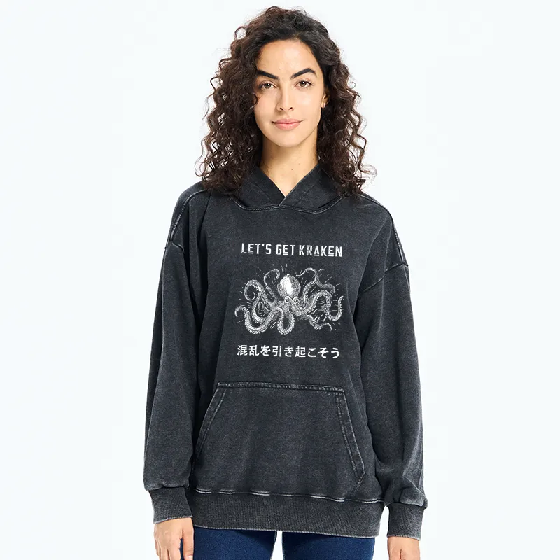 Tokyo-Tiger Funny Octopus：Let’s Get Kraken Washed Hoodie