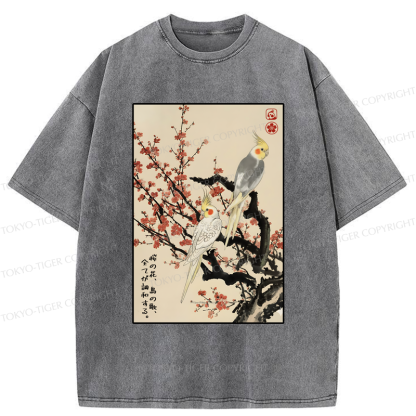 Tokyo-Tiger Whispers of Silent Blossoms Washed T-Shirt