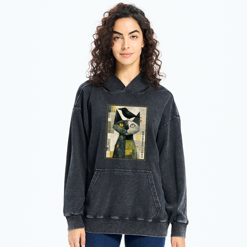 Tokyo-Tiger The Cat And The Crow Are Planning To Rule The World Washed Hoodie