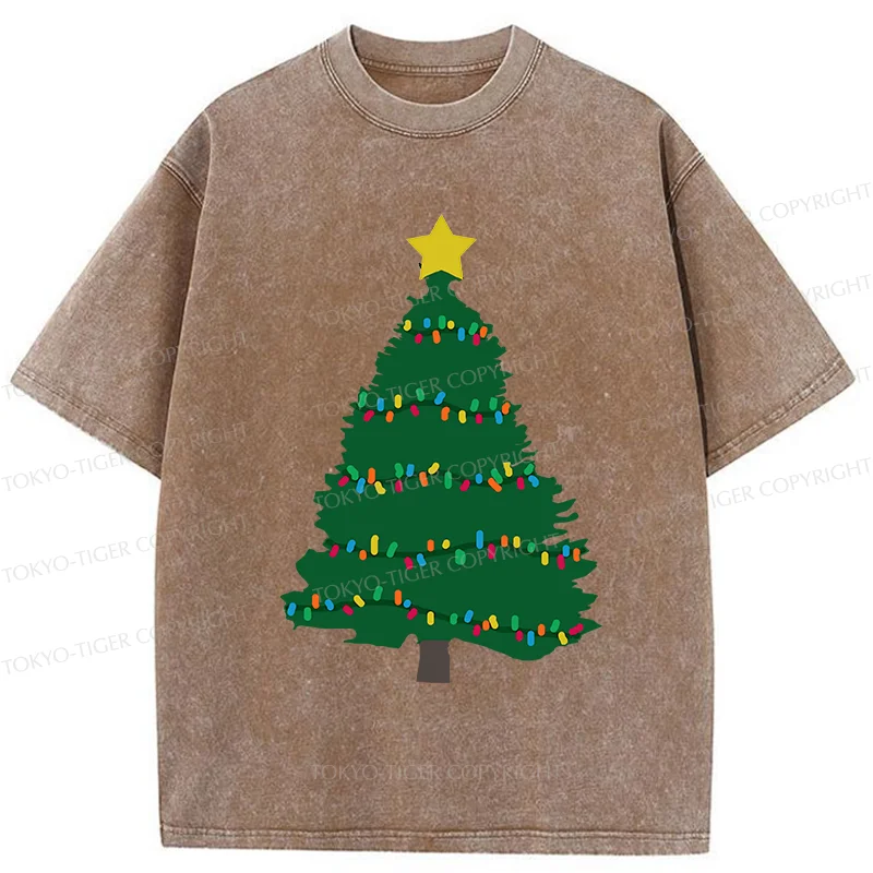 Tokyo-Tiger Christmas Tree Washed T-Shirt