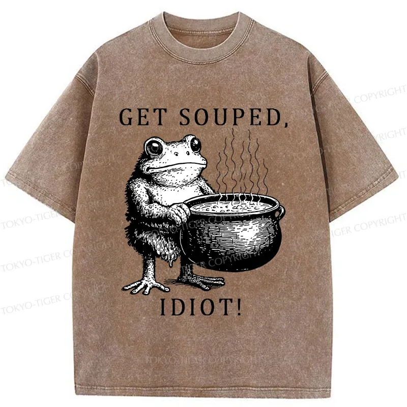 Tokyo-Tiger Get Soup Funny Washed T-Shirt
