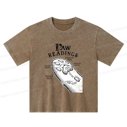 Tokyo-Tiger Funny Cat Paws Kids Washed T-Shirt