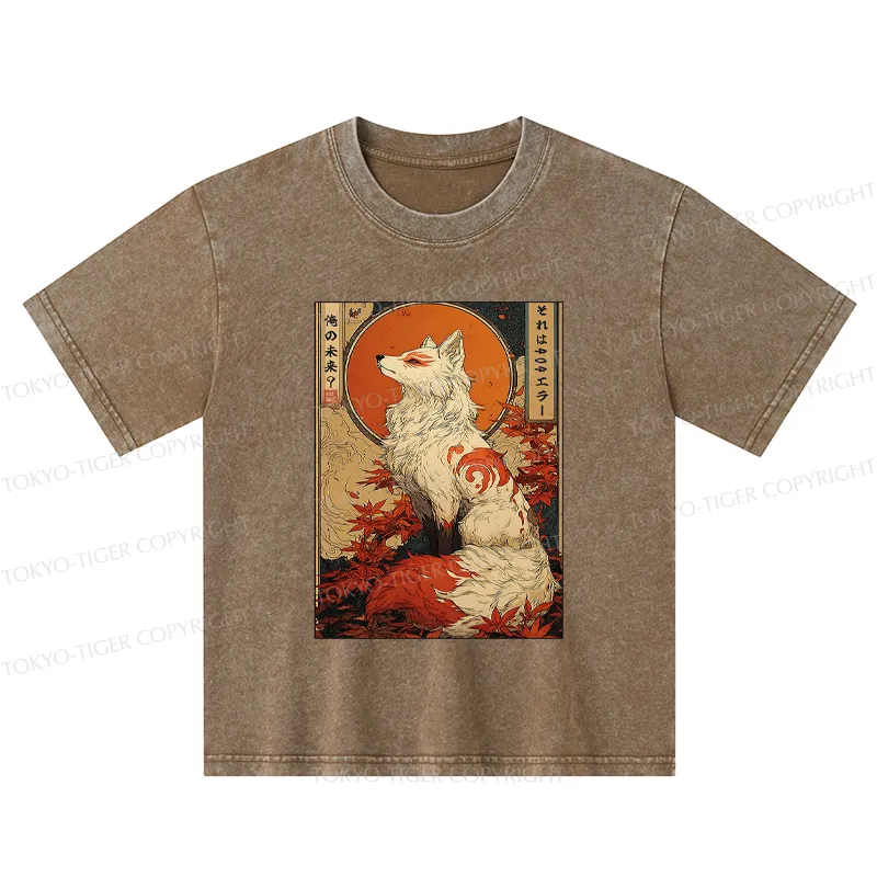 Tokyo-Tiger The Fox of Fates: A Tale of Nine Tails Kids Washed T-Shirt