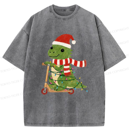 Tokyo-Tiger The Cool Christmas Dino Washed T-Shirt