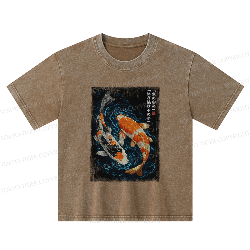 Tokyo-Tiger Eternal Currents: The Life Of A Fish Kids Washed T-Shirt