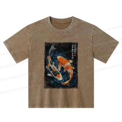 Tokyo-Tiger Eternal Currents: The Life Of A Fish Kids Washed T-Shirt