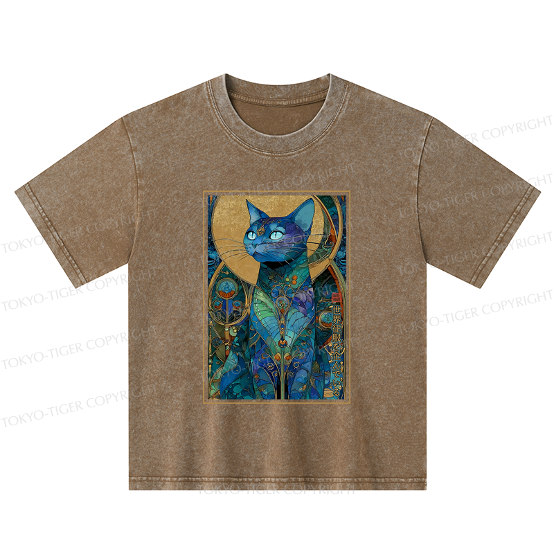Tokyo-Tiger The Cat’s Plan To Rule Them All Kids Washed T-Shirt