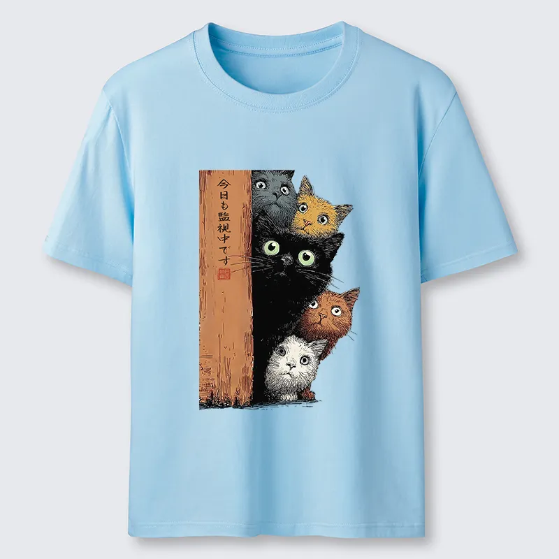 Tokyo-Tiger Five Cats Are Watching You Classic T-Shirt