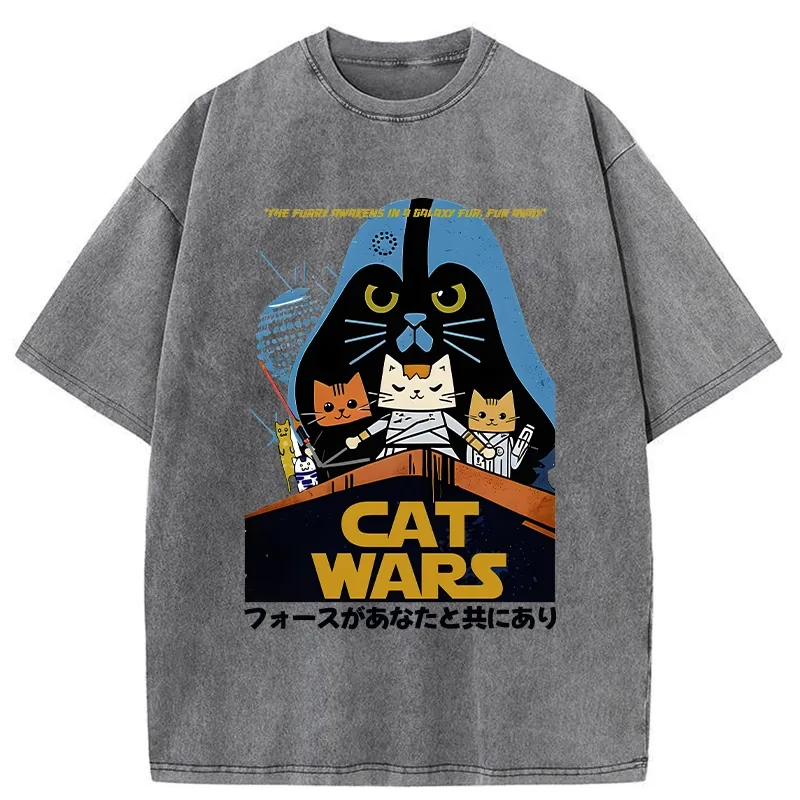 Tokyo-Tiger Japanese Cat Wars Washed T-Shirt