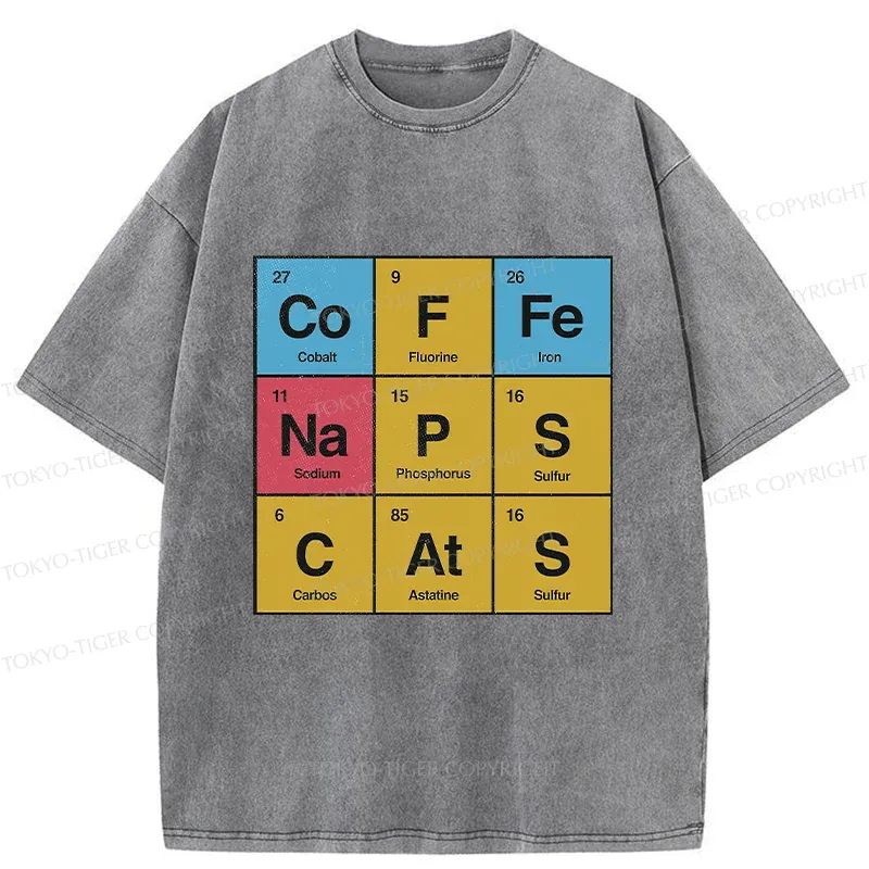 Tokyo-Tiger Table Of Daily Life Elements Washed T-Shirt