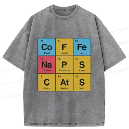 Tokyo-Tiger Table Of Daily Life Elements Washed T-Shirt