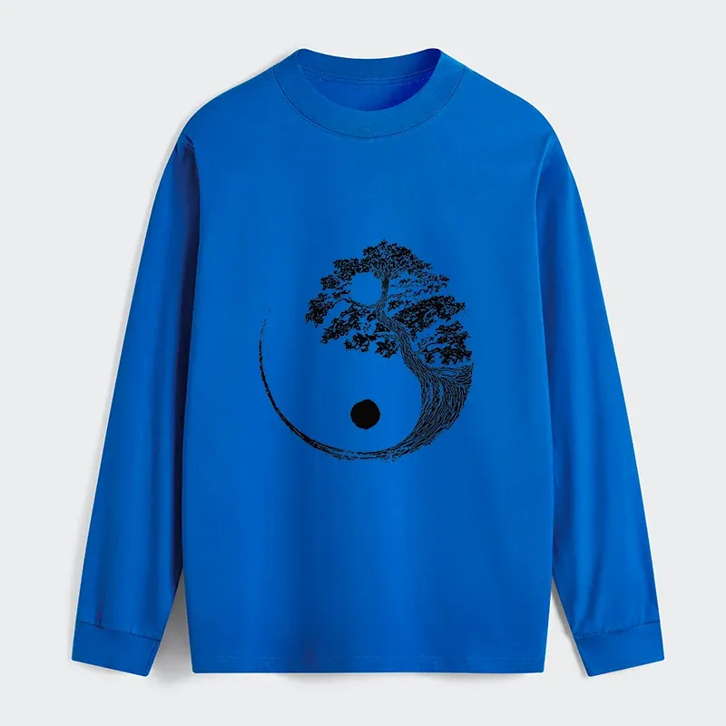 Tokyo-Tiger Yin-Yang Tai Chi Tree Classic Long Sleeve T-Shirt