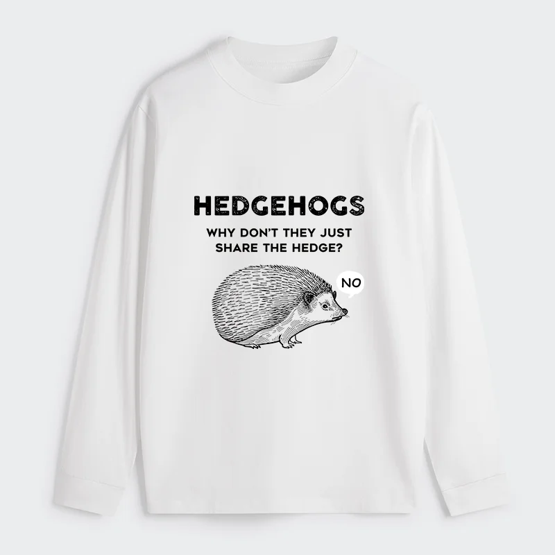Tokyo-Tiger Funny Hedgehog Classic Long Sleeve T-Shirt