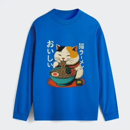 Tokyo-Tiger Cute Eat Eating Japanese Ramen Classic Long Sleeve T-Shirt