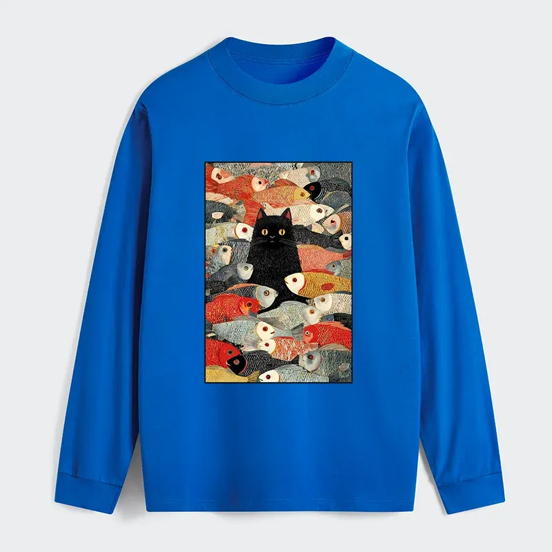 Tokyo-Tiger Cats And Fish Classic Long Sleeve T-Shirt