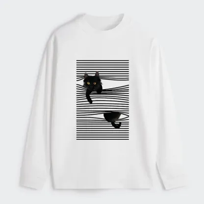 Tokyo-Tiger Cat Scratching Curtain Classic Long Sleeve T-Shirt