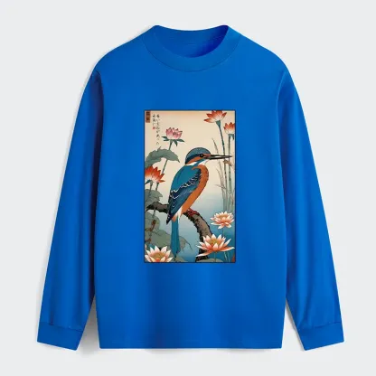 Tokyo-Tiger Ukiyo-e Kingfisher Classic Long Sleeve T-Shirt